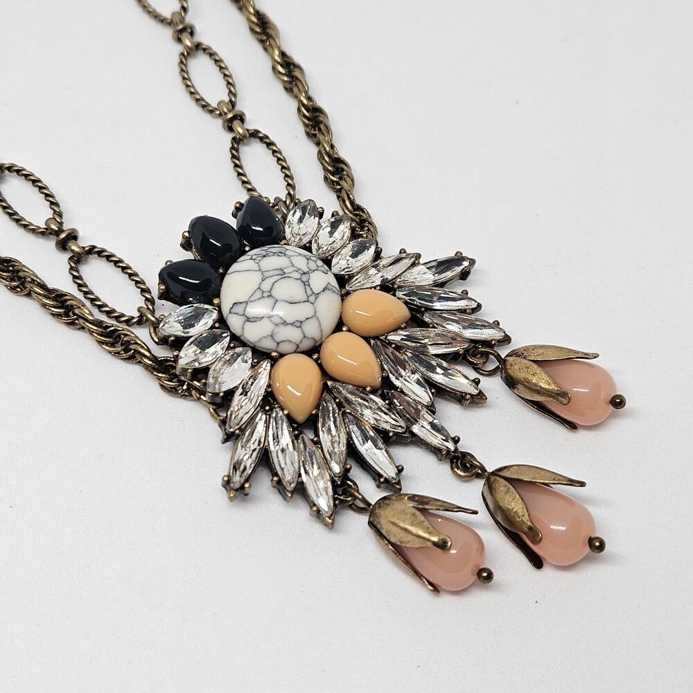 Chloe + Isabel Morningtide Long Pendant Necklace Howlite Resin Double Strand